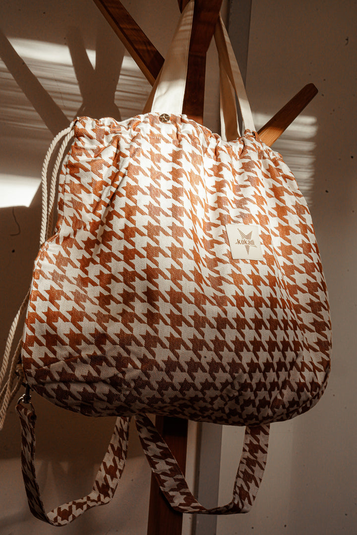 Mommy Bag Houndstooth Latte Macchiato