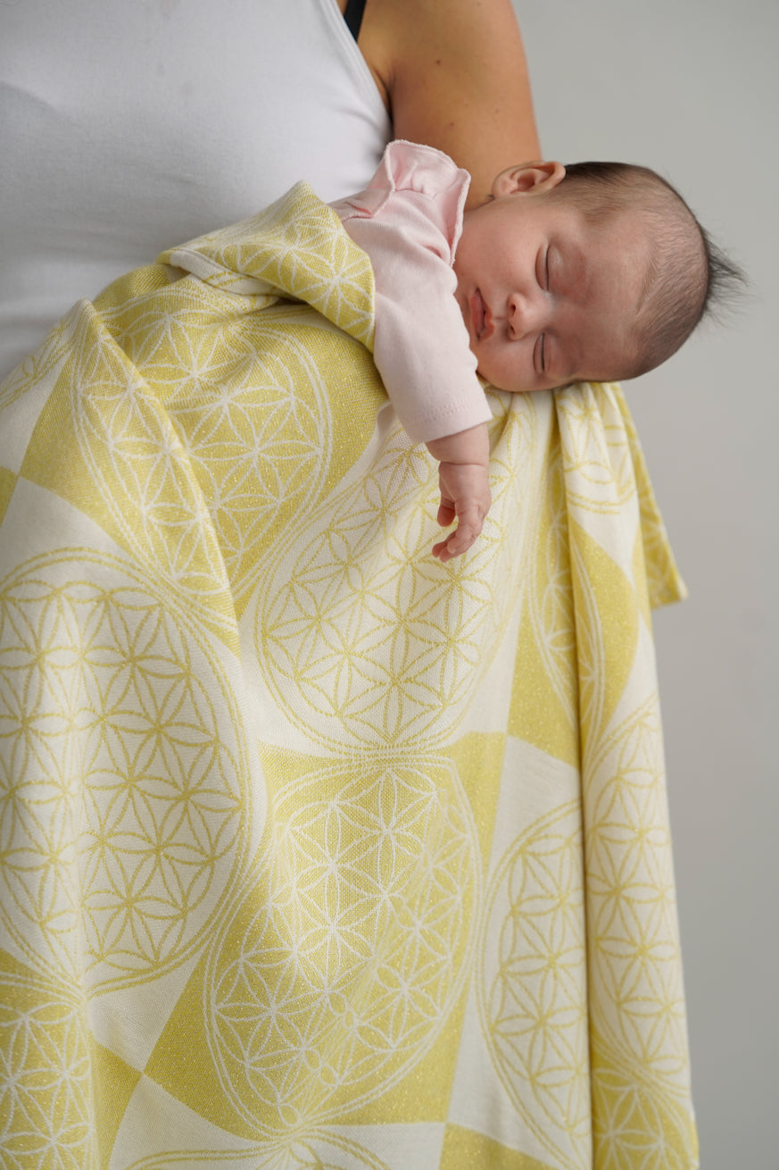 Kuscheltuch Blume des Lebens gold