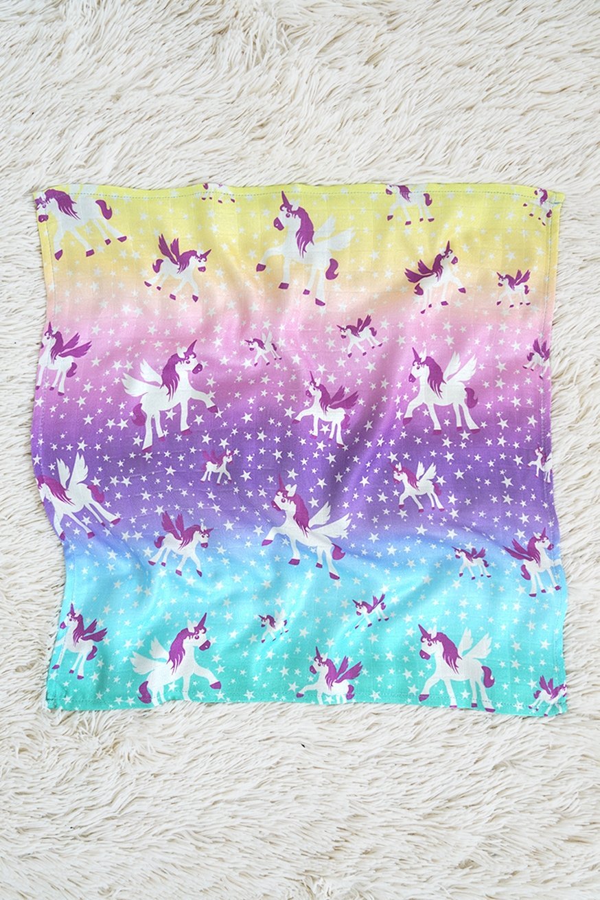 Musselin Schnuffeltuch Pastell Rainbow Unicorn Julia - KOKADI